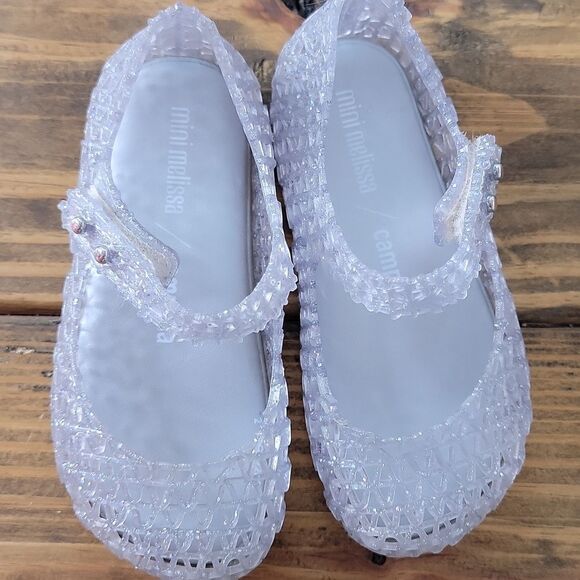 Mini Melissa. Silver Glitter Jelly Sandals. Size 8. EUC - Picture 5 of 7